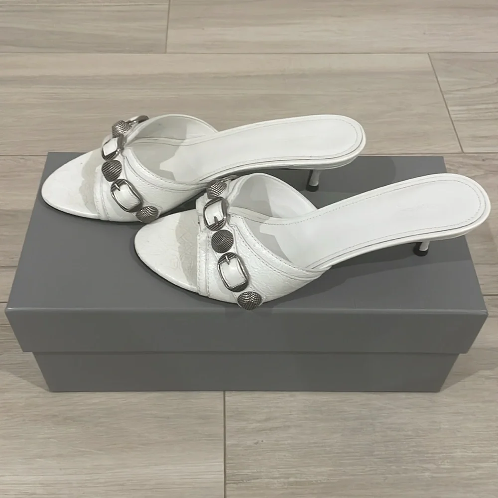 Balenciaga Cagole Mule in White Size 7.5 - Picture 7 of 15